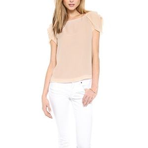 DVF Cassandra petal sleeve blouse in black